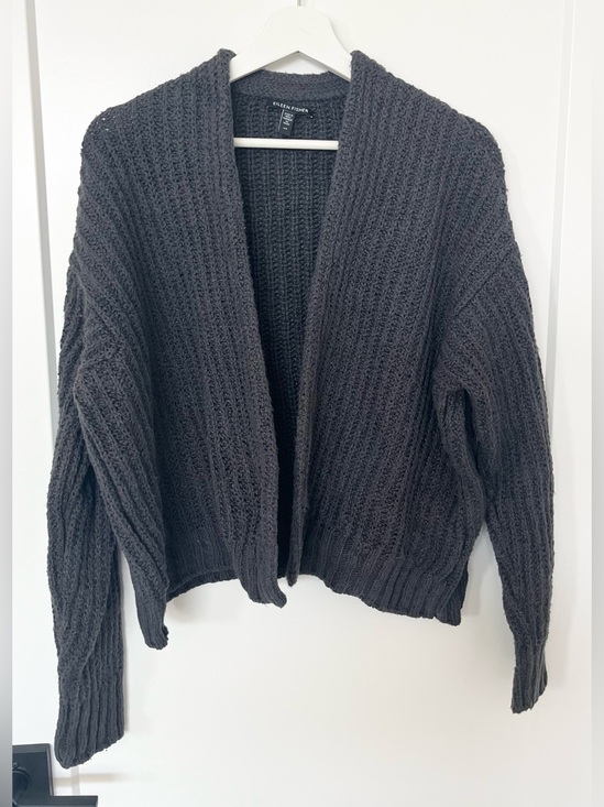 Eileen Fisher Sweaters - Eileen Fisher Ribbed Knit Cardigan Sweater Dark Gray Women’s Size S